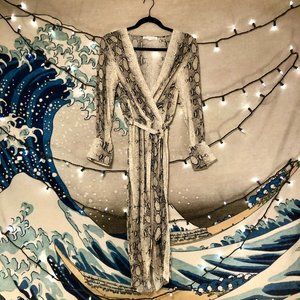 🌊 White Closet Snake Print Wrap Dress Size S